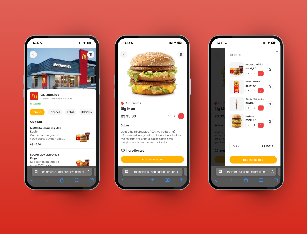 O sistema consiste em selecionar lanches, definindo a quantidade de cada produto, e gerar uma comanda que pode ser visualizada em tempo real e com status de produção do produto.
Possui sistema de carrinho e sistema de comanda que pode ser visualizada em tempo real e com status de produção.